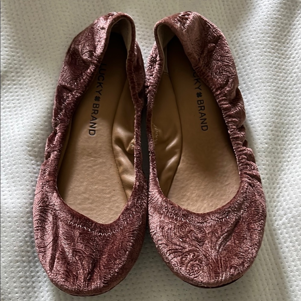 Lucky Brand Pink Ballet Flats with Textured Design